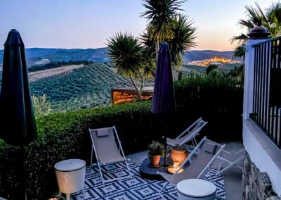 Sonnenterrasse am Abend